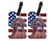 Pair of USA American Flag with Labrador Luggage Tags SC9029BT