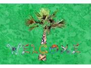 Welcome Palm Tree on Green Fabric Placemat 8710PLMT