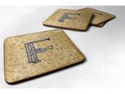 Set of 4 Letter F Musical Instrument Alphabet Foam Coasters CJ2004 FFC