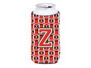 Letter Z Football Scarlet and Grey Tall Boy Beverage Insulator Hugger CJ1067 ZTBC