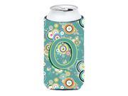 Letter O Circle Circle Teal Initial Alphabet Tall Boy Beverage Insulator Hugger CJ2015 OTBC