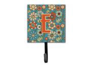 Letter E Flowers Retro Blue Leash or Key Holder CJ2012 ESH4