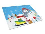 Snow Happens in the Meadow Snowman Glass Cutting Board Large PJC1083LCB