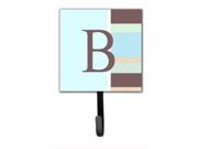 Letter B Initial Monogram Blue Stripes Leash Holder or Key Hook