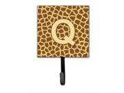 Letter Q Initial Monogram Giraffe Leash Holder or Key Hook