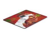 Beagle Red and Green Snowflakes Holiday Christmas Mouse Pad Hot Pad or Trivet