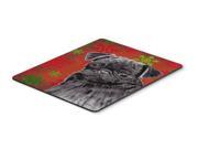 Pug Red and Green Snowflakes Holiday Christmas Mouse Pad Hot Pad or Trivet