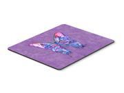 Butterfly on Purple Mouse Pad Hot Pad or Trivet
