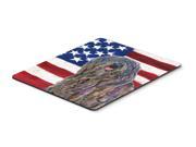 USA American Flag with Bergamasco Sheepdog Mouse Pad Hot Pad or Trivet