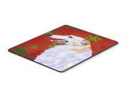 Borzoi Red and Green Snowflakes Holiday Christmas Mouse Pad Hot Pad or Trivet