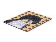 Portuguese Water Dog Fall Leaves Portrait Mouse Pad Hot Pad or Trivet