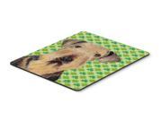Airedale St. Patrick s Day Shamrock Portrait Mouse Pad Hot Pad or Trivet
