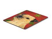 Border Terrier Red and Green Snowflakes Christmas Mouse Pad Hot Pad or Trivet