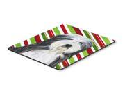 Bearded Collie Candy Cane Holiday Christmas Mouse Pad Hot Pad or Trivet