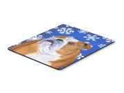 Bulldog English Winter Snowflakes Holiday Mouse Pad Hot Pad or Trivet