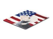 USA American Flag with Dandie Dinmont Terrier Mouse Pad Hot Pad or Trivet
