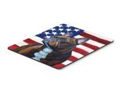 USA American Flag with French Bulldog Mouse Pad Hot Pad or Trivet