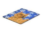 Norwich Terrier Winter Snowflakes Holiday Mouse Pad Hot Pad or Trivet