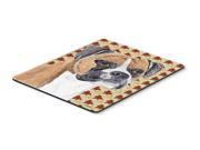 Boxer Fall Leaves Portrait Mouse Pad Hot Pad or Trivet