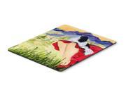 Lady with her Japanese Chin Mouse Pad Hot Pad or Trivet