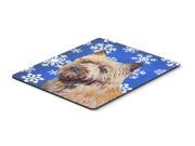 Cairn Terrier Winter Snowflakes Holiday Mouse Pad Hot Pad or Trivet