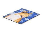 Collie Smooth Winter Snowflakes Holiday Mouse Pad Hot Pad or Trivet