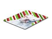 Pit Bull Candy Cane Holiday Christmas Mouse Pad Hot Pad or Trivet