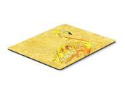 Flamingo on Yellow Mouse Pad Hot Pad or Trivet