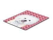 Bichon Frise Hearts Love and Valentine s Day Mouse Pad Hot Pad or Trivet