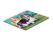 Basset Hound Double Trouble Mouse pad hot pad or trivet