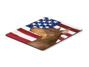 USA American Flag with Doberman Mouse Pad Hot Pad or Trivet