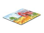Old Red Cottage House at the lake or Beach Mouse pad hot pad or trivet