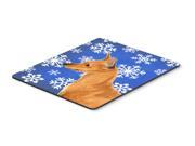 Min Pin Winter Snowflakes Holiday Mouse Pad Hot Pad or Trivet