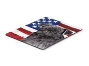 USA American Flag with Pug Mouse Pad Hot Pad or Trivet