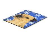 Border Terrier Winter Snowflakes Holiday Mouse Pad Hot Pad or Trivet