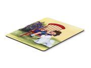 Little Girl with her Bichon Frise Mouse Pad Hot Pad or Trivet