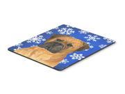 Bullmastiff Winter Snowflakes Holiday Mouse Pad Hot Pad or Trivet