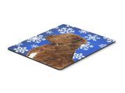 Chesapeake Bay Retriever Winter Snowflakes Holiday Mouse Pad Hot Pad or Trivet