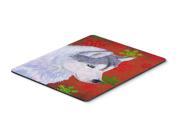 Siberian Husky Red and Green Snowflakes Christmas Mouse Pad Hot Pad or Trivet