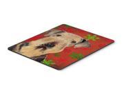 Airedale Red and Green Snowflakes Christmas Mouse Pad Hot Pad or Trivet