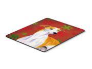 Whippet Red and Green Snowflakes Holiday Christmas Mouse Pad Hot Pad or Trivet