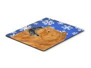 Chow Chow Winter Snowflakes Holiday Mouse Pad Hot Pad or Trivet