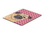 Pug Hearts Love and Valentine s Day Portrait Mouse Pad Hot Pad or Trivet