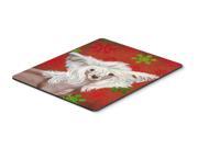 Chinese Crested Red and Green Snowflakes Christmas Mouse Pad Hot Pad or Trivet