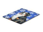 Bernese Mountain Dog Winter Snowflakes Holiday Mouse Pad Hot Pad or Trivet
