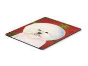 Bichon Frise Red and Green Snowflakes Christmas Mouse Pad Hot Pad or Trivet