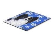 Papillon Winter Snowflakes Holiday Mouse Pad Hot Pad or Trivet