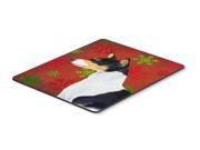 Basenji Red and Green Snowflakes Holiday Christmas Mouse Pad Hot Pad or Trivet
