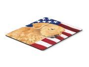USA American Flag with Golden Retriever Mouse Pad Hot Pad or Trivet