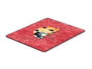 Lady Bug on Red Mouse Pad Hot Pad or Trivet